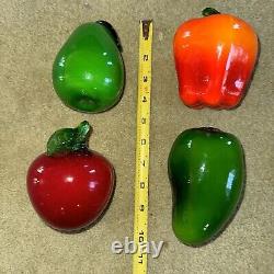 Lot Of 25 Vintage Hand-Blown Glass FRUITS, Vegetables Murano Style MCM FAB