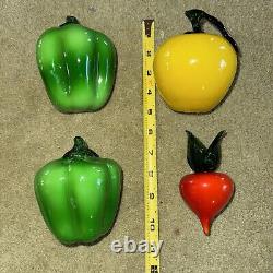 Lot Of 25 Vintage Hand-Blown Glass FRUITS, Vegetables Murano Style MCM FAB