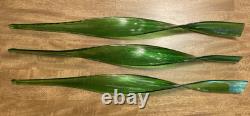 Lot of 6 Hand-blown Murano-style Art Glass Multi-Color Flowers 19 & Leaves 22