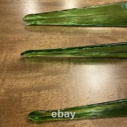 Lot of 6 Hand-blown Murano-style Art Glass Multi-Color Flowers 19 & Leaves 22