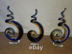 Lot of 8 Abstract Art Glass Sculpture Murano Hand Blown Figurines