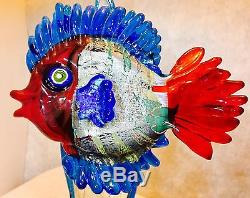 Lovely Hand Blown Fish Sculpture Murano Art Glass Master Costantini Signed 11.5