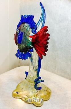 Lovely Hand Blown Fish Sculpture Murano Art Glass Master Costantini Signed 11.5