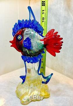 Lovely Hand Blown Fish Sculpture Murano Art Glass Master Costantini Signed 11.5