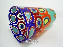 Lovely Signed Murano Fornace Formentello 7.8 Colourful Art Glass Bucket Vase