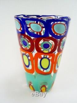 Lovely Signed Murano Fornace Formentello 7.8 Colourful Art Glass Bucket Vase