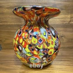 MAKE ME AN OFFER! Millefiori Murano Hand Blown Vase. Beautiful Vintage MCM