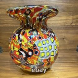 MAKE ME AN OFFER! Millefiori Murano Hand Blown Vase. Beautiful Vintage MCM