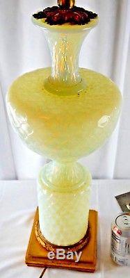 MARBRO MURANO OPALESCENT GLASS BRASS HUGE LAMP Barovier hand-blown 1950
