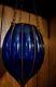 (MATCHING PAIR!) Murano Hand Blown Caged Glass Globes Acorn Shape Cobalt Blue