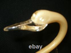 MCM MURANO ITALIAN ART GLASS SWAN SCULPTURE by SEGUSO GOLD AVENTURINE 12