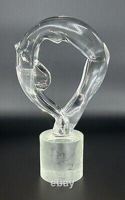 MCM Murano Renato Anatra Nude Gymnast Clear Art Glass Sculpture