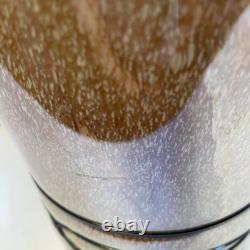 MCM Vintage Hand Blown Studio Art Murano  Handkerchief Vase Brown Tan Black