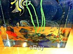 MID CENTURY MODERN Alfredo Barbini Cenedese Murano Glass AQUARIUM NEON