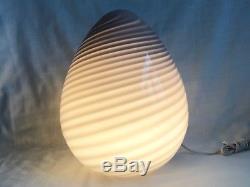 MID Century Venetian Murano Italy Hand Blown Egg Glass Lamp Venini Vetri Vistosi