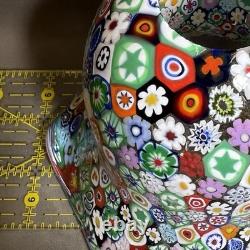 MILLEFIORI Hand blown MURANO Italian Glass Lamp Shade Pendant 5.25H x 5.75 W