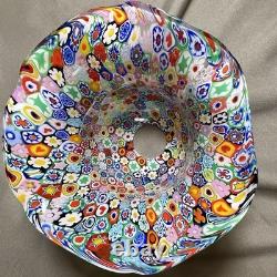 MILLEFIORI Hand blown MURANO Italian Glass Lamp Shade Pendant 5.25H x 5.75 W