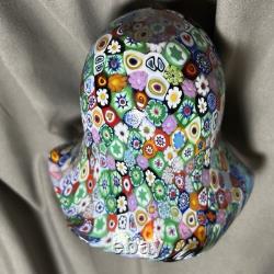 MILLEFIORI Hand blown MURANO Italian Glass Lamp Shade Pendant 5.25H x 5.75 W