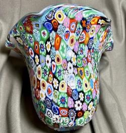 MILLEFIORI Hand blown MURANO Italian Glass Lamp Shade Pendant 5.25H x 5.75 W