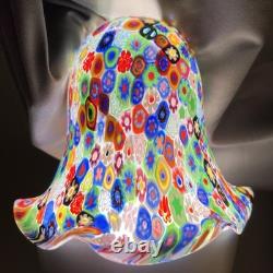 MILLEFIORI Hand blown MURANO Italian Glass Lamp Shade Pendant 5.25H x 5.75 W