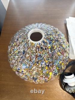 MILLEFIORI Hand blown MURANO Italian Glass Lamp Shade Pendant 7.5H X 12W Rare