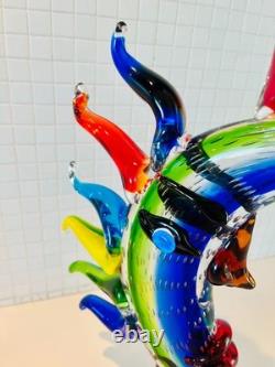 MOON FACE Murano picasso Style Glass Sculpture Multicolor Hand Blown Art JEBLO