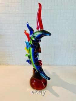 MOON FACE Murano picasso Style Glass Sculpture Multicolor Hand Blown Art JEBLO