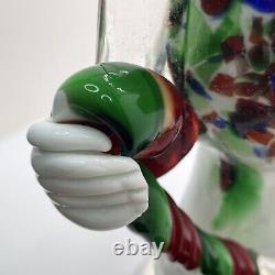 MURANO 11 Circus Clown Figurine with Cane & Bow Italy Hand-Blown Glass Colorful