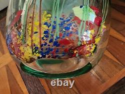 MURANO 4 FISH AQUARIUM Seagrass Vase ART GLASS SCULPTURE 6lb 14.9oz Hand-blown