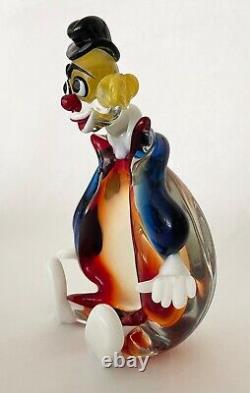 MURANO ART GLASS CLOWN Italian Hand-Blown Candy/Trinket Dish 8.75 L, c 1964