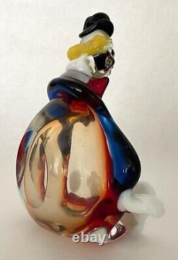 MURANO ART GLASS CLOWN Italian Hand-Blown Candy/Trinket Dish 8.75 L, c 1964