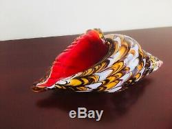 MURANO ART GLASS CONCH SHELL HAND BLOWN ITALY Multicolor