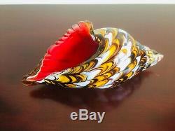 MURANO ART GLASS CONCH SHELL HAND BLOWN ITALY Multicolor