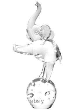 MURANO Art Glass Clear Circus Elephant Figirine Licio Zanetti Hand Blown Italy