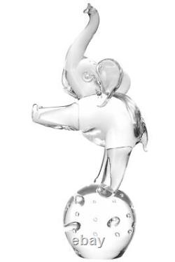 MURANO Art Glass Clear Circus Elephant Figirine Licio Zanetti Hand Blown Italy