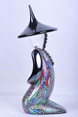MURANO Art Glass Kneeling Chinese Figurine by Formia Millefiori New