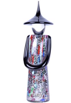 MURANO Art Glass Standing Chinese Figurine by Formia Millefiori Hand Blown New