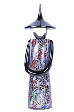MURANO Art Glass Standing Chinese Figurine by Formia Millefiori Hand Blown New