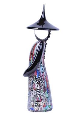 MURANO Art Glass Standing Chinese Figurine by Formia Millefiori Hand Blown New
