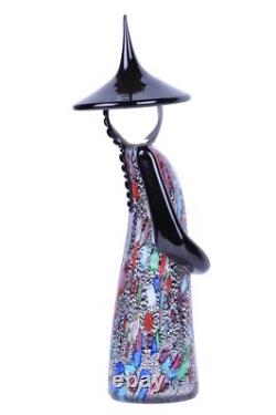 MURANO Art Glass Standing Chinese Figurine by Formia Millefiori Hand Blown New