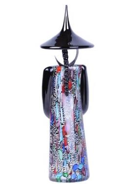 MURANO Art Glass Standing Chinese Figurine by Formia Millefiori Hand Blown New