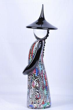 MURANO Art Glass Standing Chinese Figurine by Formia Millefiori New