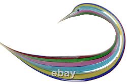 MURANO Art Glass Swimming Bird Figurine by Formia Striped Hand Blown Italy New