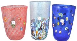 MURANO Art Glass Vase Cobalt Blue Murrine Gambaro & Poggi Hand Blown Italy New