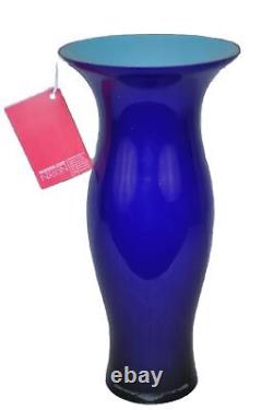 MURANO Art Glass Violet/Turquoise Tall Vase Carlo Nason Hand Blown Italy New