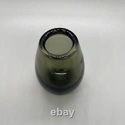 MURANO BLOWN GLASS VASE HAND ART BRown CLEAR 4x2.75 Small Mini Flower