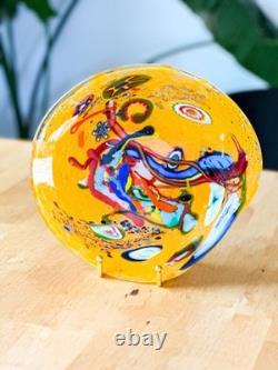 MURANO GLASS PLATE- MCM Murano hand blown Art Glass, abstract glass sculpture