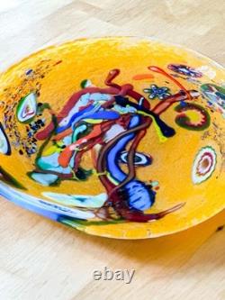 MURANO GLASS PLATE- MCM Murano hand blown Art Glass, abstract glass sculpture