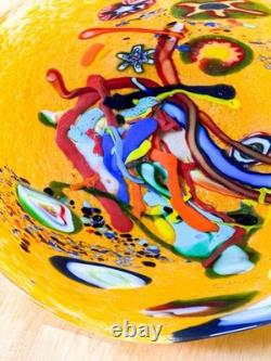 MURANO GLASS PLATE- MCM Murano hand blown Art Glass, abstract glass sculpture