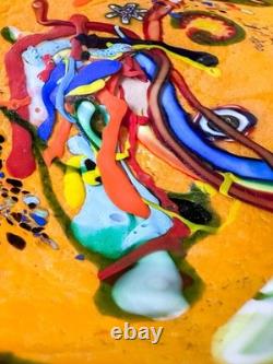 MURANO GLASS PLATE- MCM Murano hand blown Art Glass, abstract glass sculpture